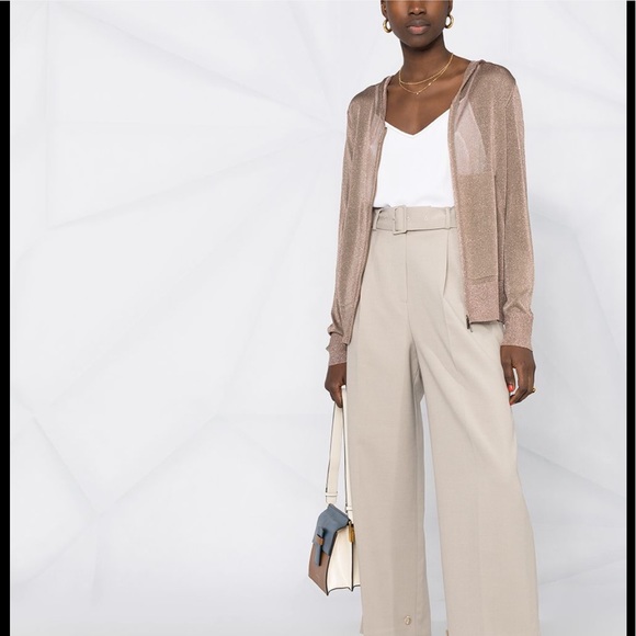 Fabiana Filippi Metallic cardigan hoodie